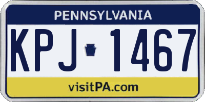 PA license plate KPJ1467