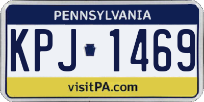 PA license plate KPJ1469