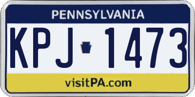 PA license plate KPJ1473