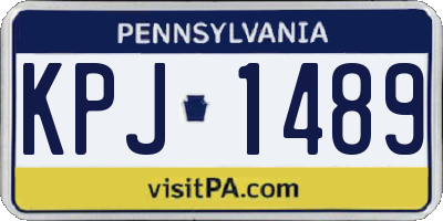 PA license plate KPJ1489