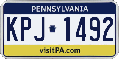 PA license plate KPJ1492