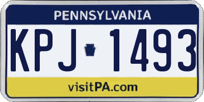 PA license plate KPJ1493