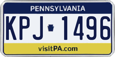 PA license plate KPJ1496