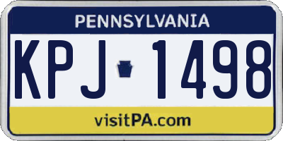 PA license plate KPJ1498