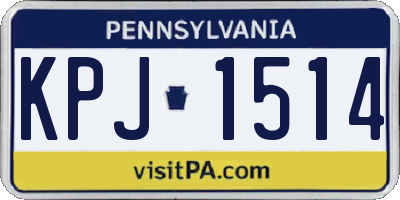 PA license plate KPJ1514