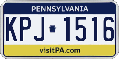PA license plate KPJ1516