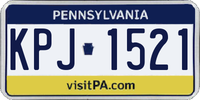 PA license plate KPJ1521