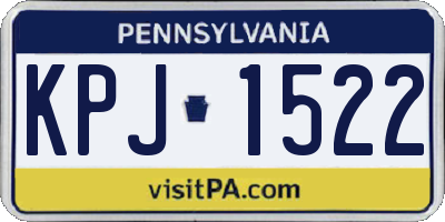 PA license plate KPJ1522