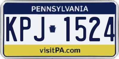 PA license plate KPJ1524