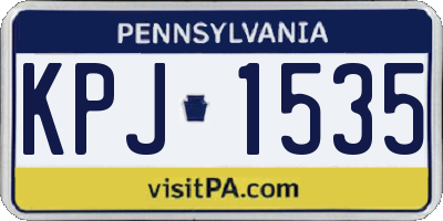 PA license plate KPJ1535