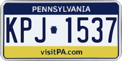 PA license plate KPJ1537