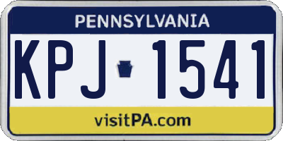 PA license plate KPJ1541