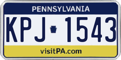 PA license plate KPJ1543