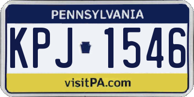 PA license plate KPJ1546