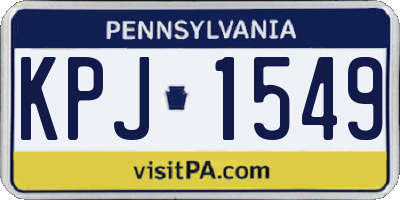 PA license plate KPJ1549