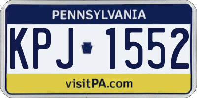 PA license plate KPJ1552