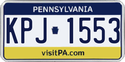 PA license plate KPJ1553