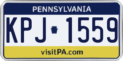 PA license plate KPJ1559