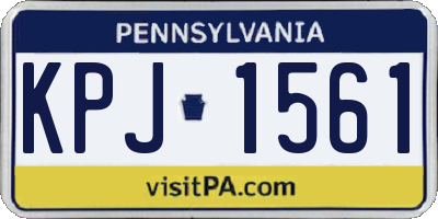 PA license plate KPJ1561