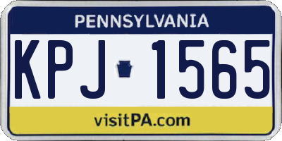 PA license plate KPJ1565
