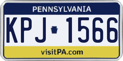PA license plate KPJ1566