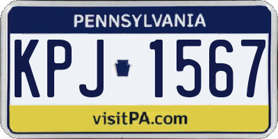 PA license plate KPJ1567