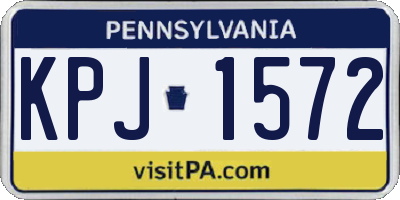 PA license plate KPJ1572