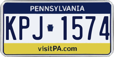 PA license plate KPJ1574