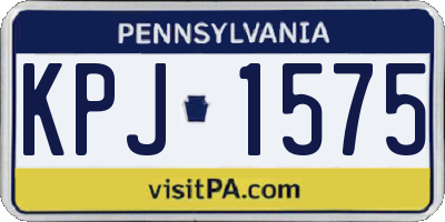 PA license plate KPJ1575