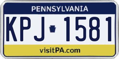 PA license plate KPJ1581