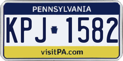 PA license plate KPJ1582