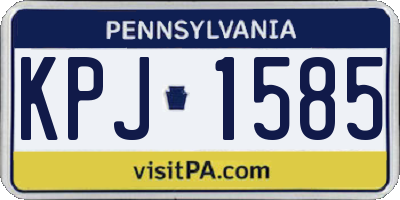 PA license plate KPJ1585