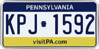 PA license plate KPJ1592