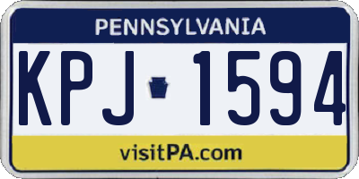 PA license plate KPJ1594