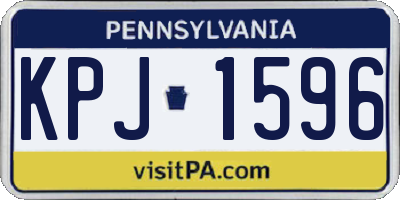 PA license plate KPJ1596