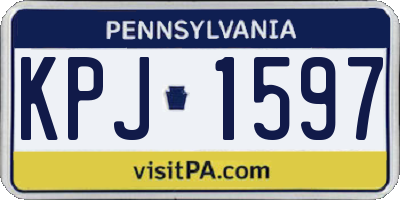 PA license plate KPJ1597