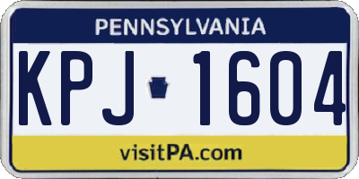 PA license plate KPJ1604