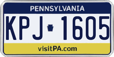 PA license plate KPJ1605