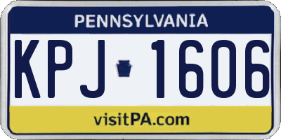 PA license plate KPJ1606