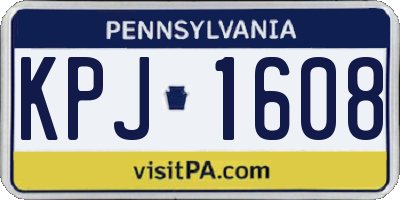 PA license plate KPJ1608