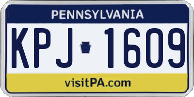 PA license plate KPJ1609