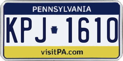 PA license plate KPJ1610