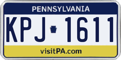 PA license plate KPJ1611