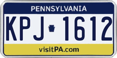 PA license plate KPJ1612