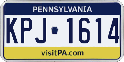 PA license plate KPJ1614