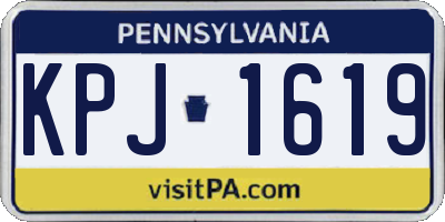 PA license plate KPJ1619