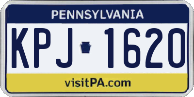 PA license plate KPJ1620