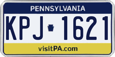 PA license plate KPJ1621