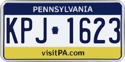 PA license plate KPJ1623
