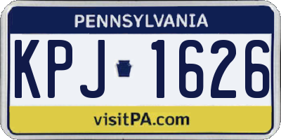 PA license plate KPJ1626